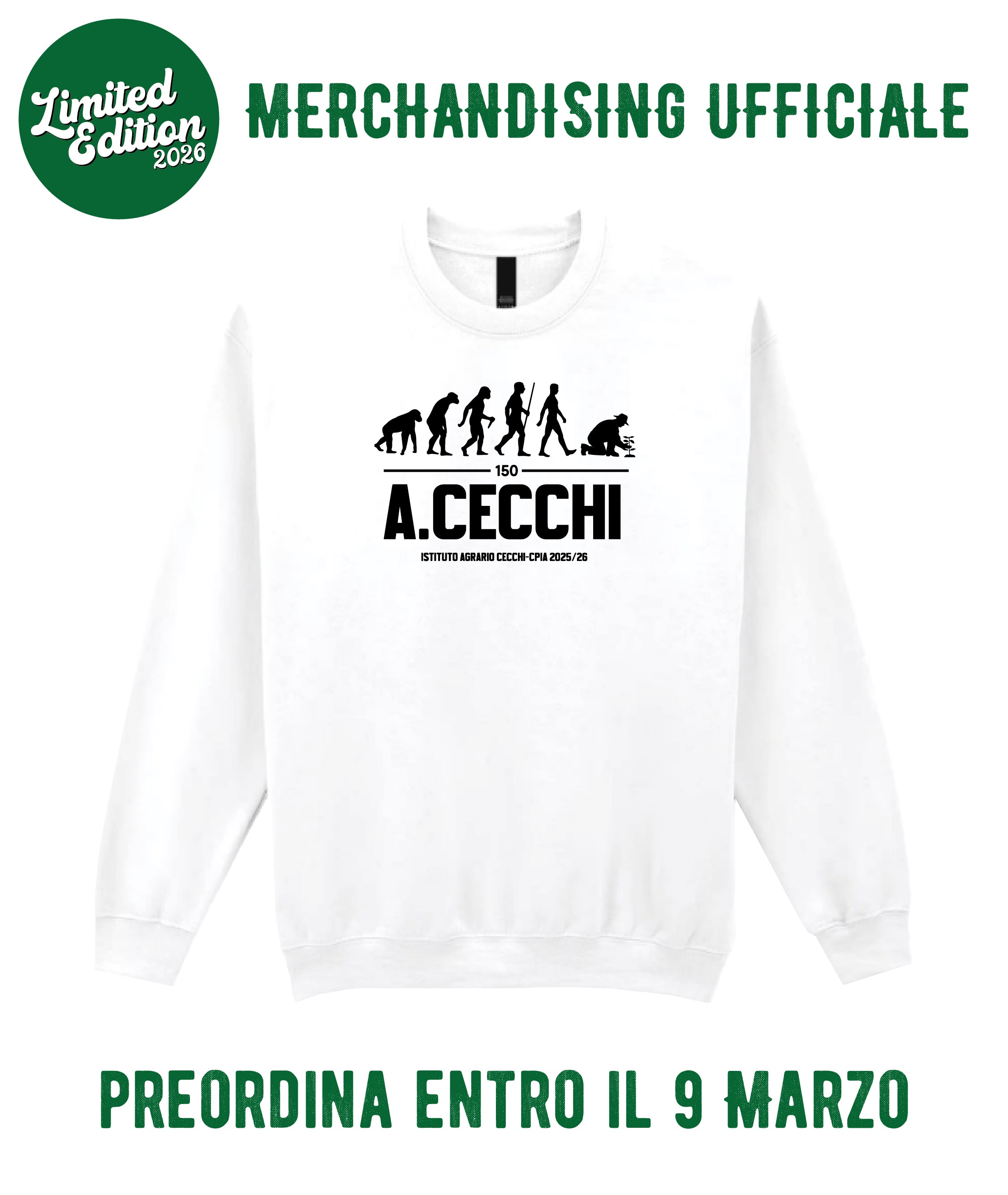 LIMITED EDITION 2026 - Felpa Girocollo Bianca