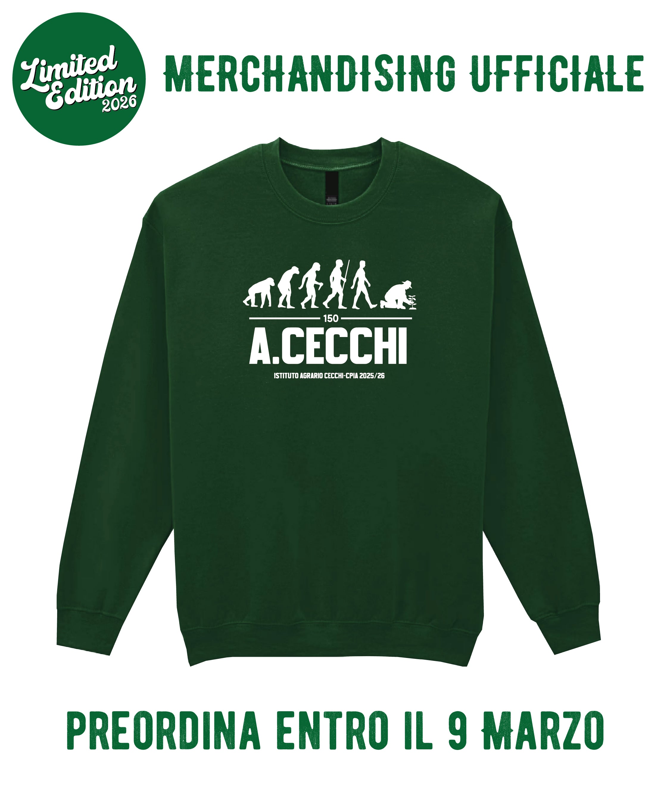 LIMITED EDITION 2026 - Felpa Girocollo Forest Green