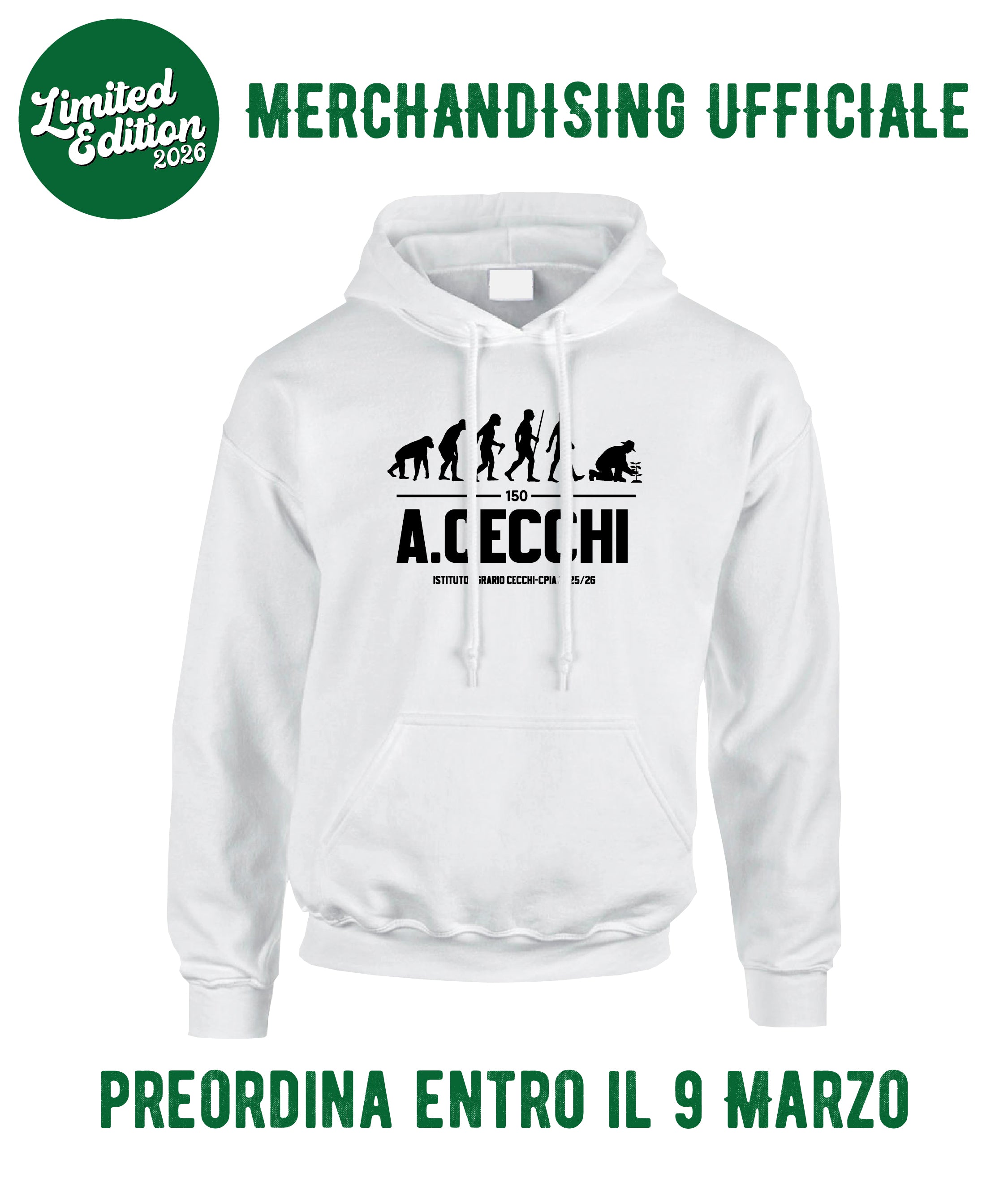 LIMITED EDITION 2026 - Felpa con Cappuccio Bianca